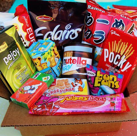 box full of snacks