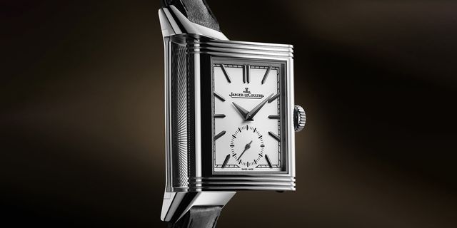 close up of a square watch face
