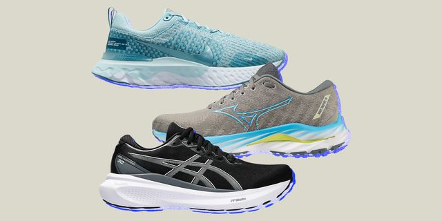 collage of three running shoes