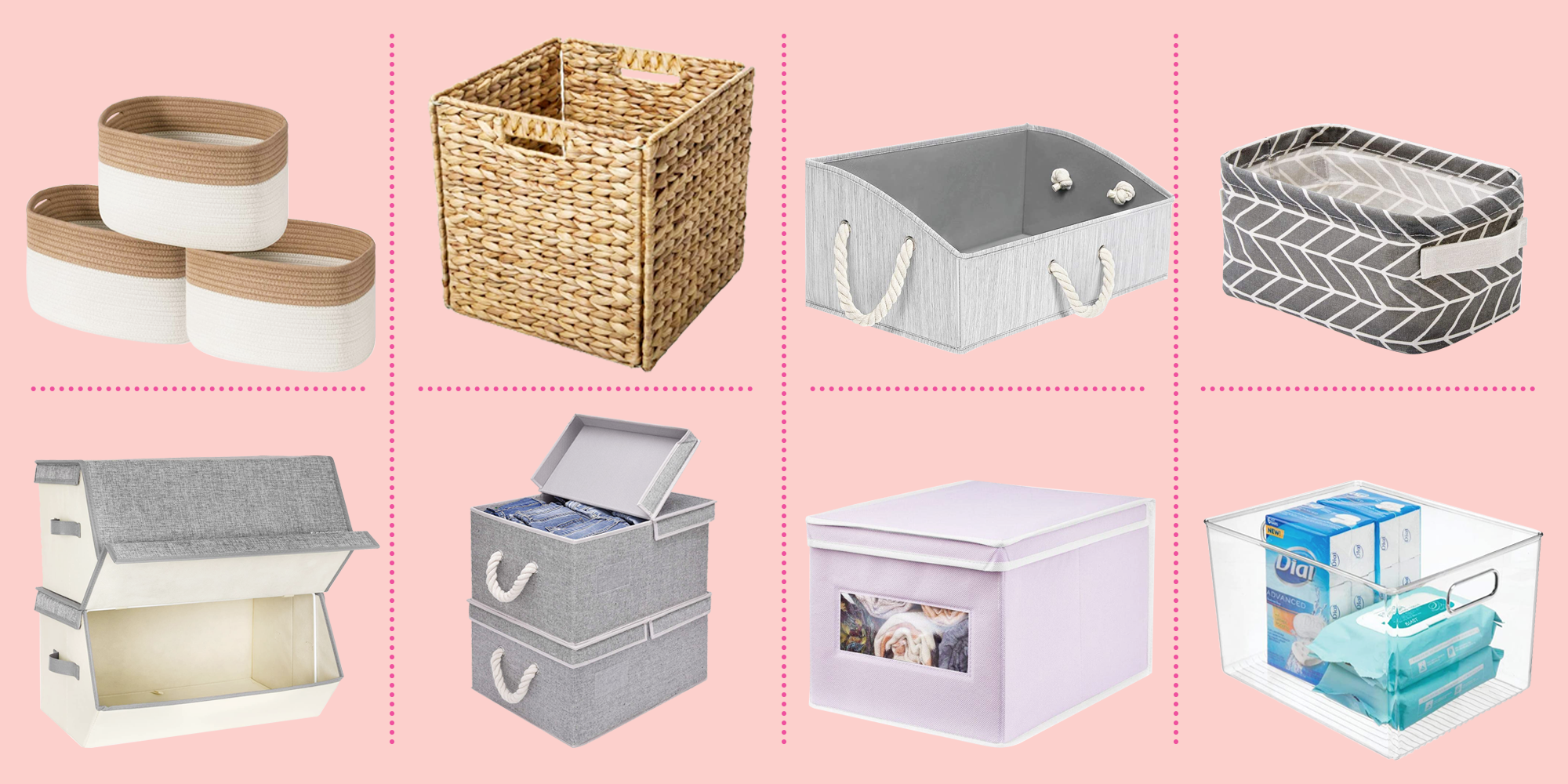 patterned plastic storage boxes