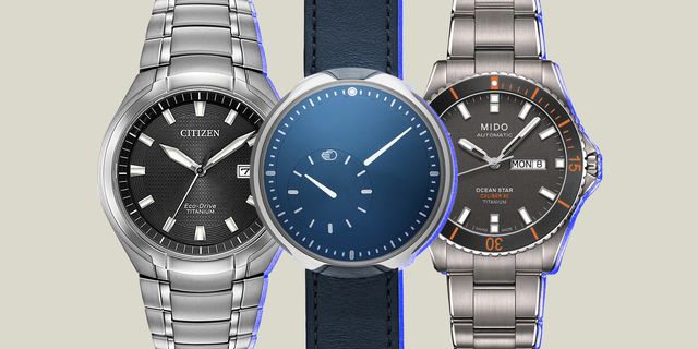 collage of three titanium watches