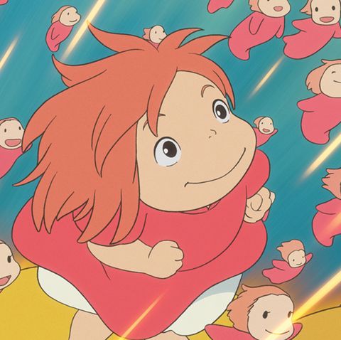 a magical goldfish girl swims in a scene from ponyo, a good housekeeping pick for best toddler movies