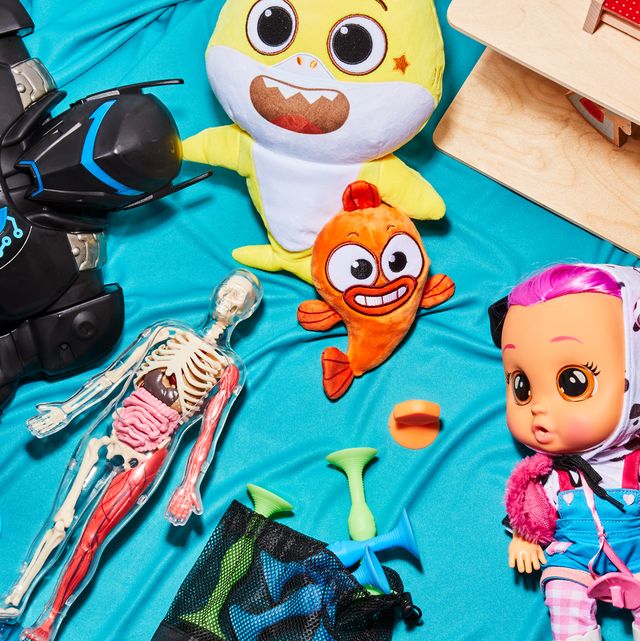 batman, skeleton squishy, baby shark plush toy, doll house, crybaby doll, popdarts