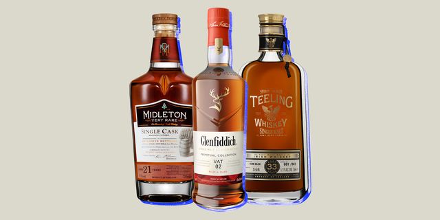 collage of three whiskey bottles
