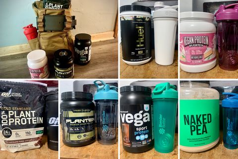 collage of protein powders