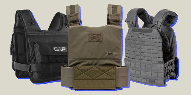 collage of three weighted vests