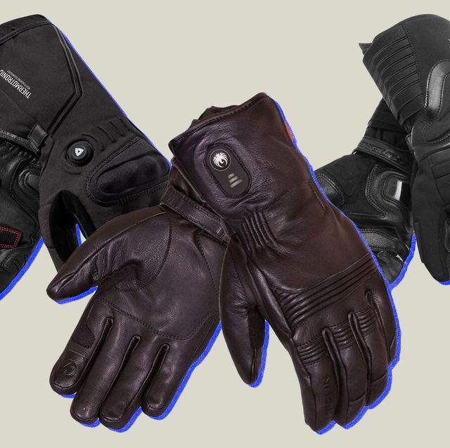 collage of three sets of motorcycle gloves