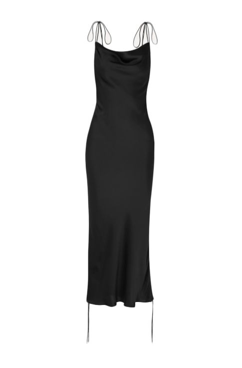 best black slip dress