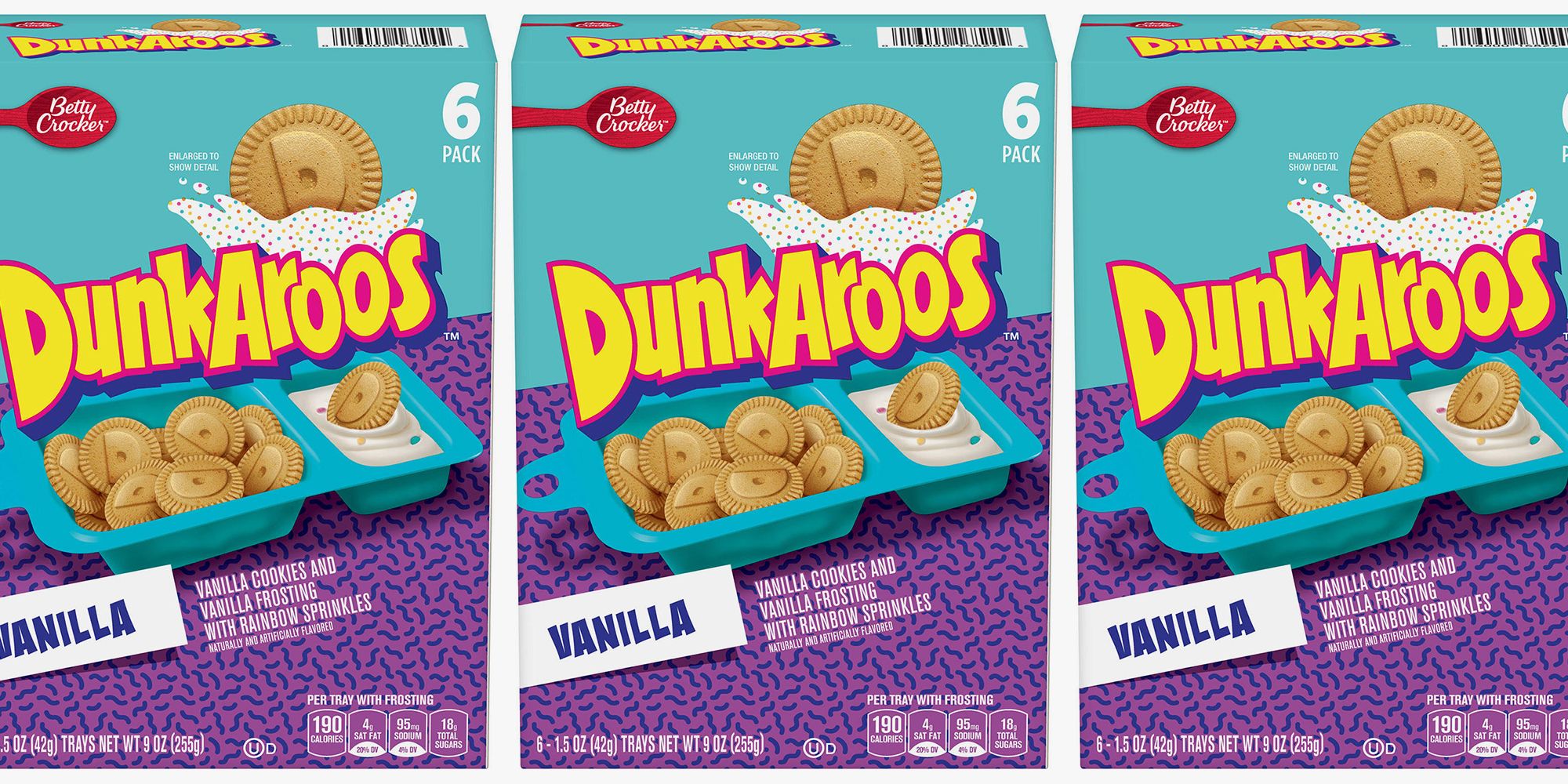 Dunkaroos 6 Pack Snack Vanilla Creme Rainbow Sprinkles 