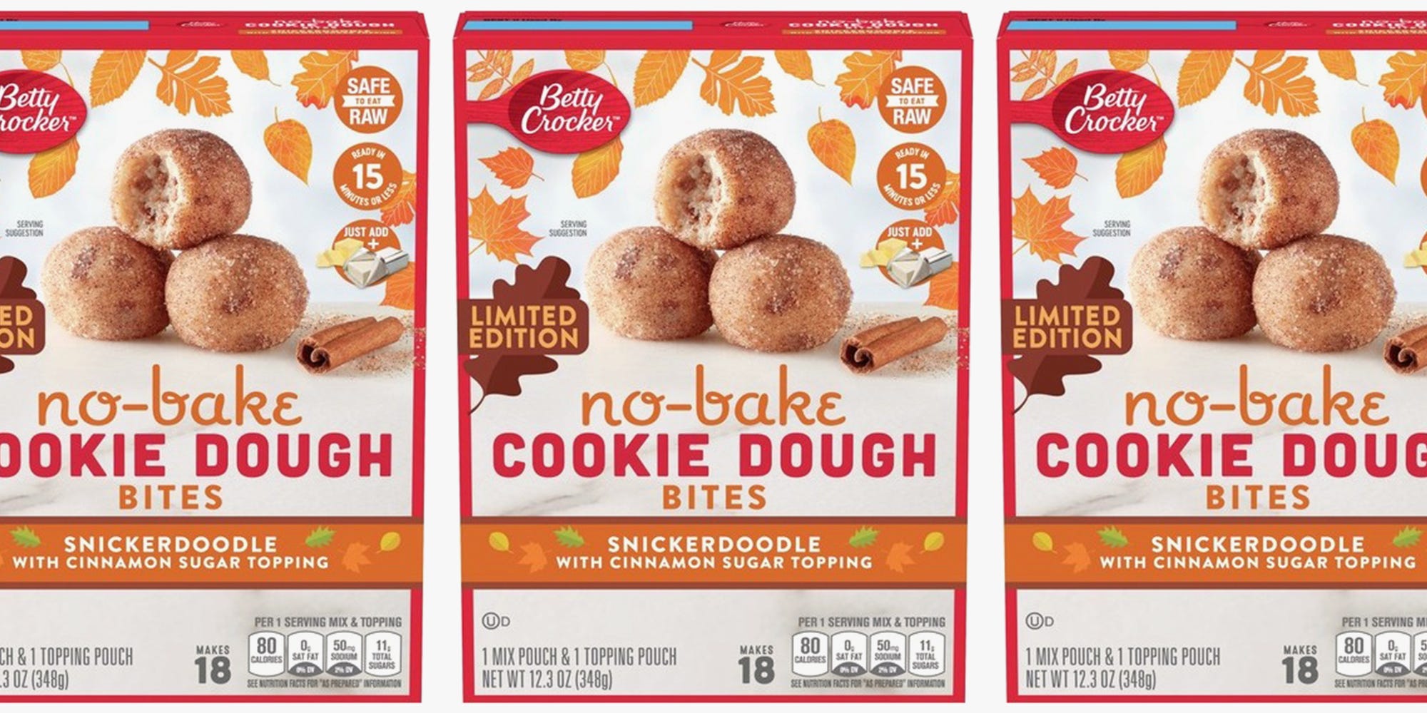 Betty Crocker Is Releasing Snickerdoodle No-Bake Cookie Dough Bites For A Fall Treat