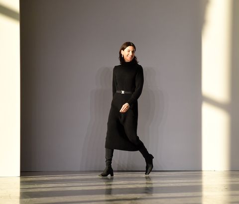 new york, new york   february 14 designer svetlana bevza makes an appearance on the runway for bevza during new york fashion week the shows at spring studios on february 14, 2022 in new york city photo by noam galaigetty images for nyfw the shows