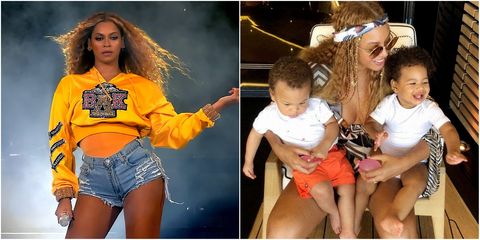 Beyonce with twins Rumi and Sir Carter