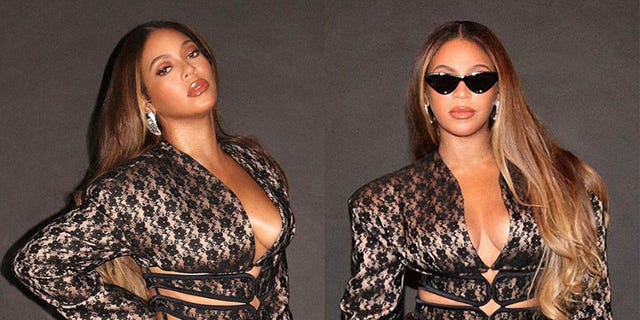 Beyoncé Rocks a Revealing Cut-Out Jacket & Lace Mini Skirt by Christopher Kane