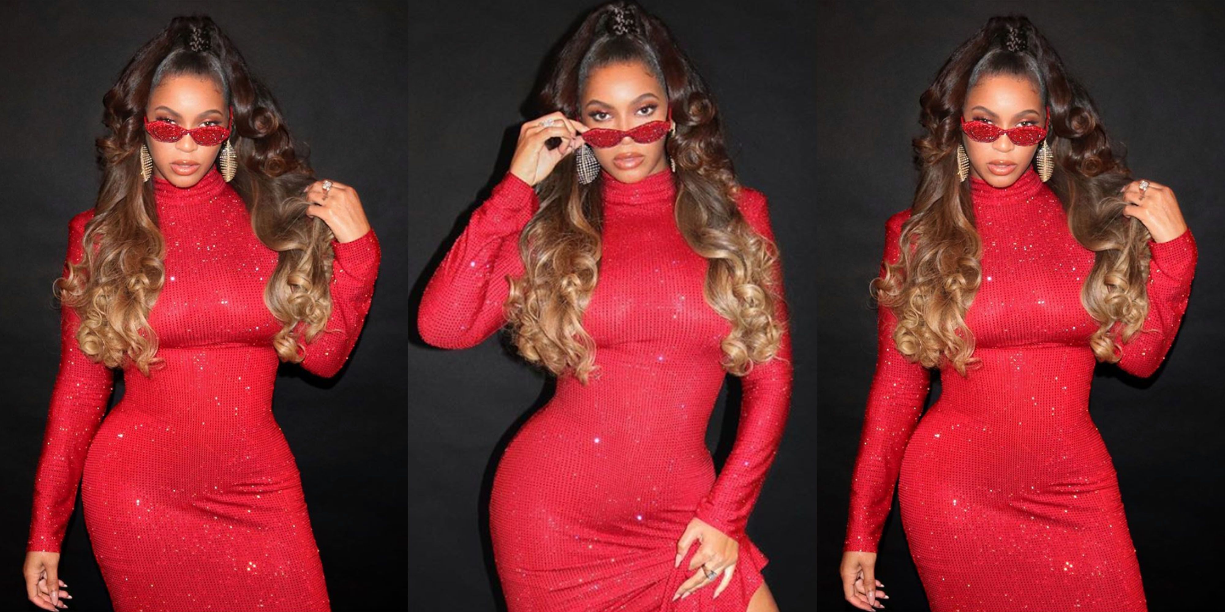 beyonce red dress