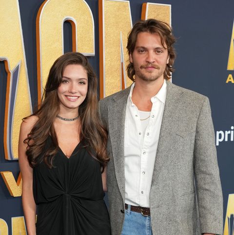 bianca grimes and luke grimes attend the 57th academy of country music awards at allegiant stadium