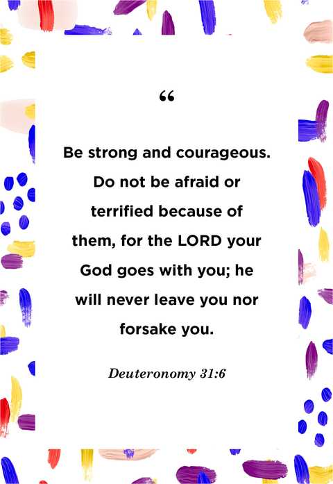 bible verses about fear, deuteronomy 31 verse 6
