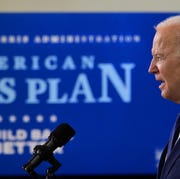 US-politics-BIDEN us president joe biden speaks in pittsburgh, pennsylvania, on march 31, 2021 president biden will unveil in pittsburgh a $2 trillion infrastructure plan aimed at modernizing the united states' crumbling transport network, creating millions of jobs and enabling the country to "out compete" china photo by jim watson afp photo by jim watsonafp via getty images