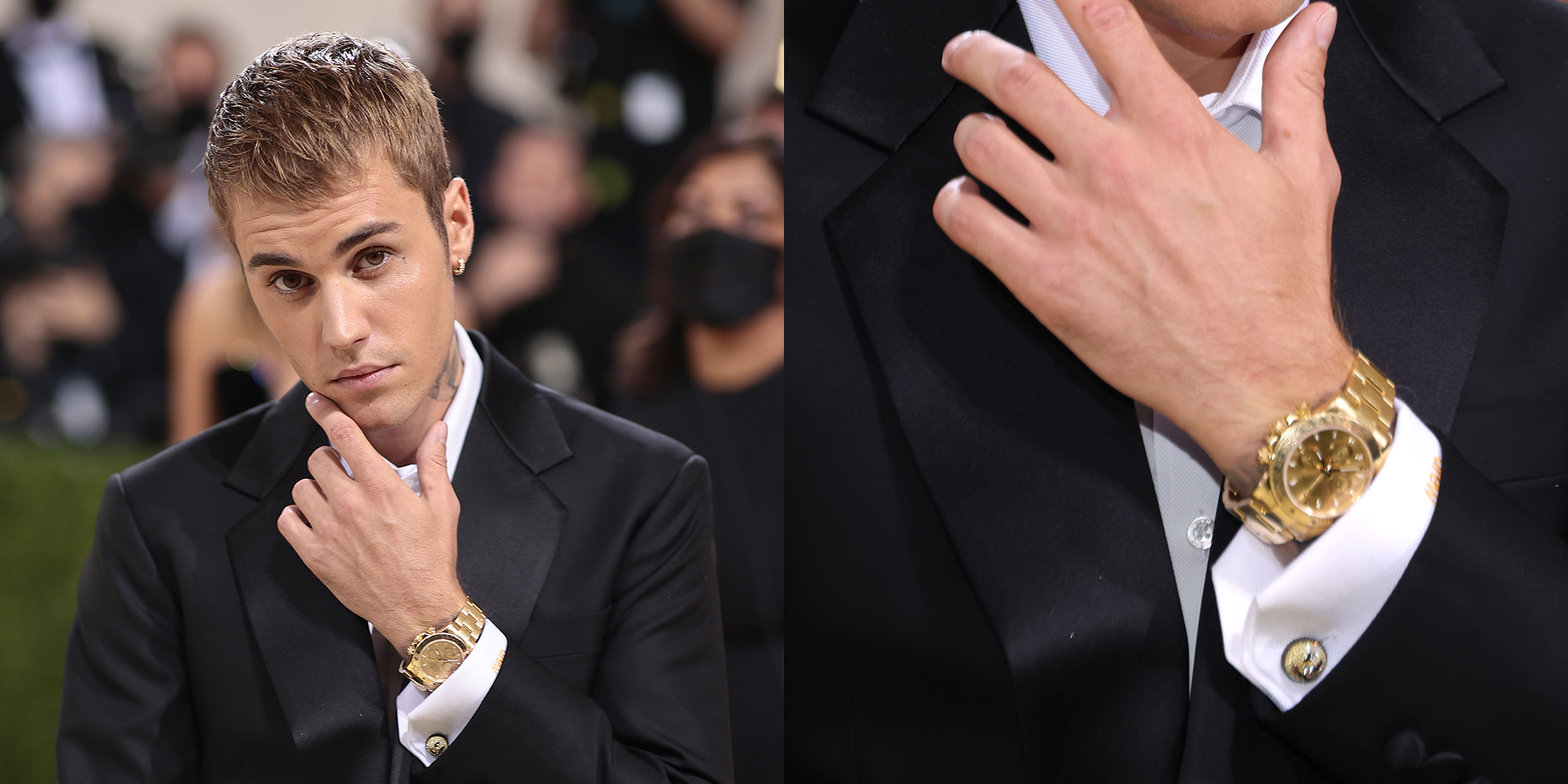 Justin Bieber Lets His Solid Gold Rolex Do The Talking pic
