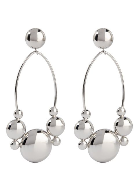 Body jewelry, Earrings, Jewellery, Fashion accessory, Silver, Silver, Platinum, Sphere, Metal, Ball, 
