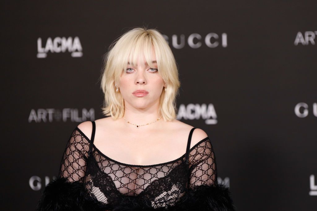 grim nuance ustabil Billie Eilish Wore a Black Mesh Gucci Top at the LACMA Gala