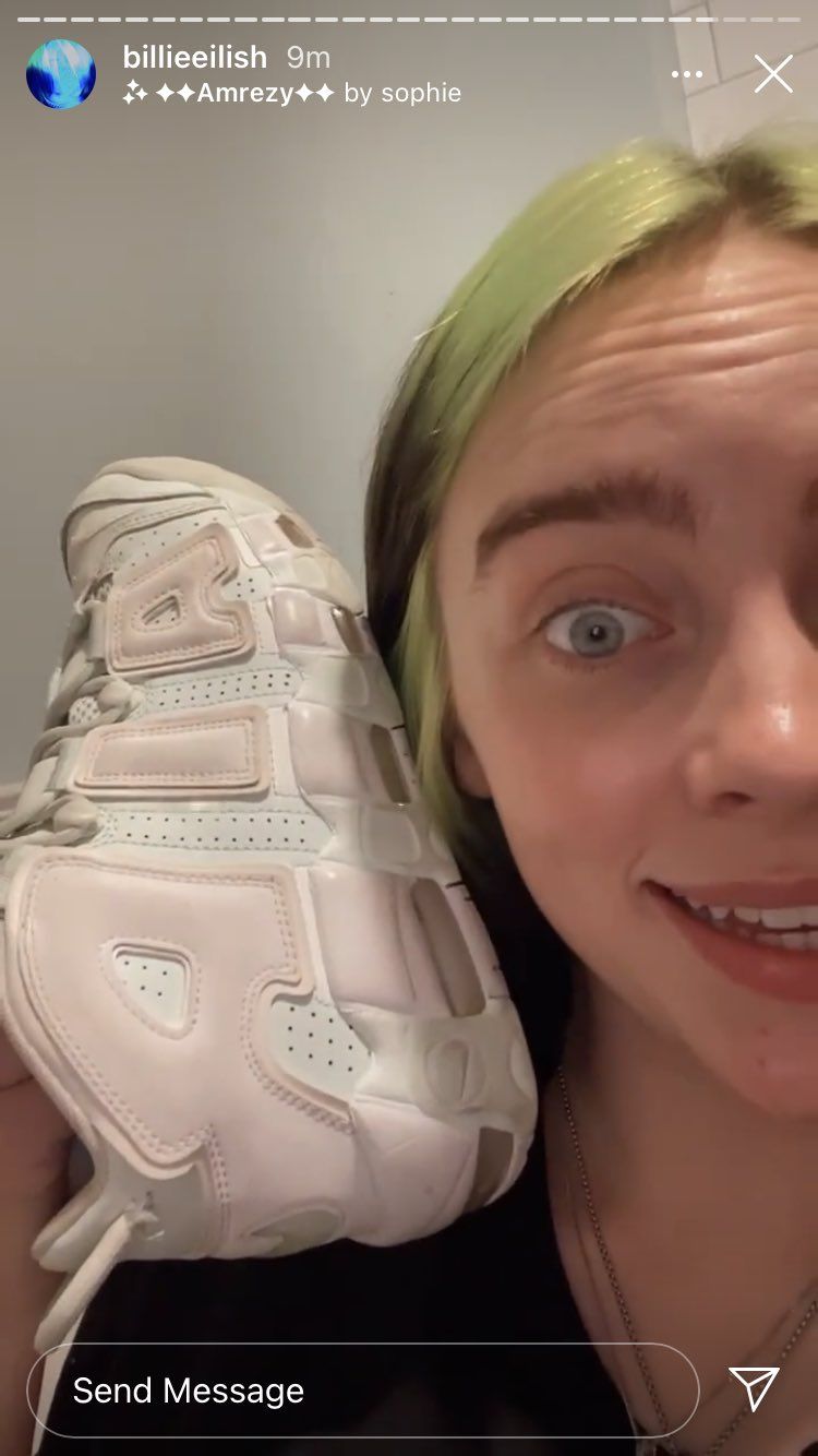 billie eilish trainers pink and white