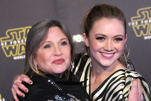 Carrie Fisher und Billie Lourd bei der „Star Wars: Das Erwachen der Macht“-Premiere im Jahr 2015