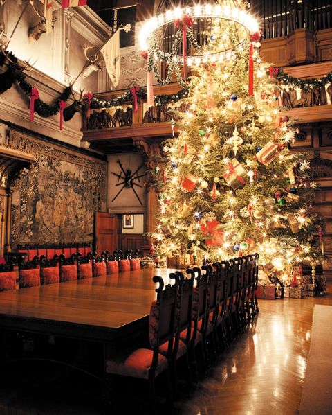 Interior design, Lighting, Room, Architecture, Building, Tree, Furniture, Table, Christmas, Christmas decoration, 