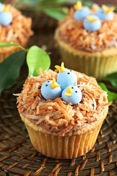 birds nest cupcakes