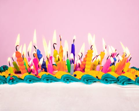 birthday candles on a cake
