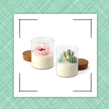 terrarium candles and mom pillow