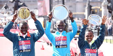 Biwott, Kipsang, Kedebe at 2014 London Marathon 