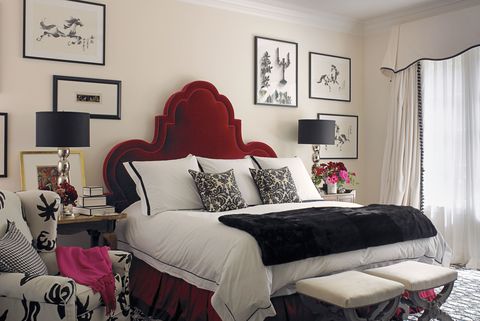 black and white bedroom
