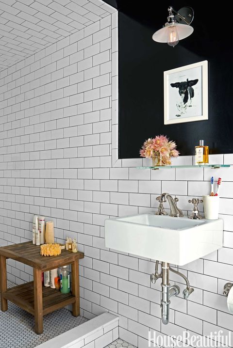 15 Black And White Bathroom Ideas Tile Designs We Love - How To Add Color A Black And White Bathroom