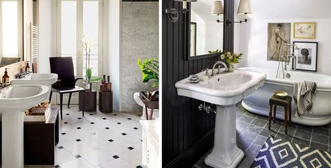 Black White Bathroom Design And Tile, Black And White Bathroom Floor Tile Designs