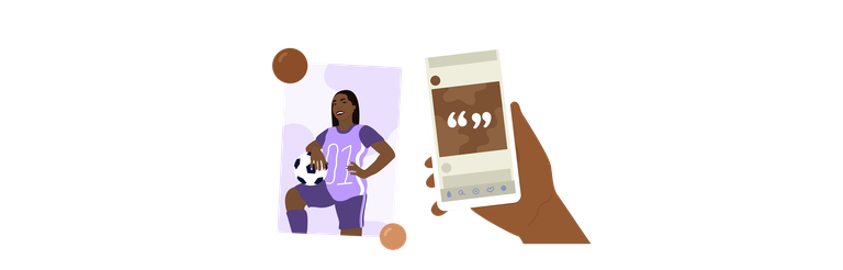 Illustration of student athlete and smart phone