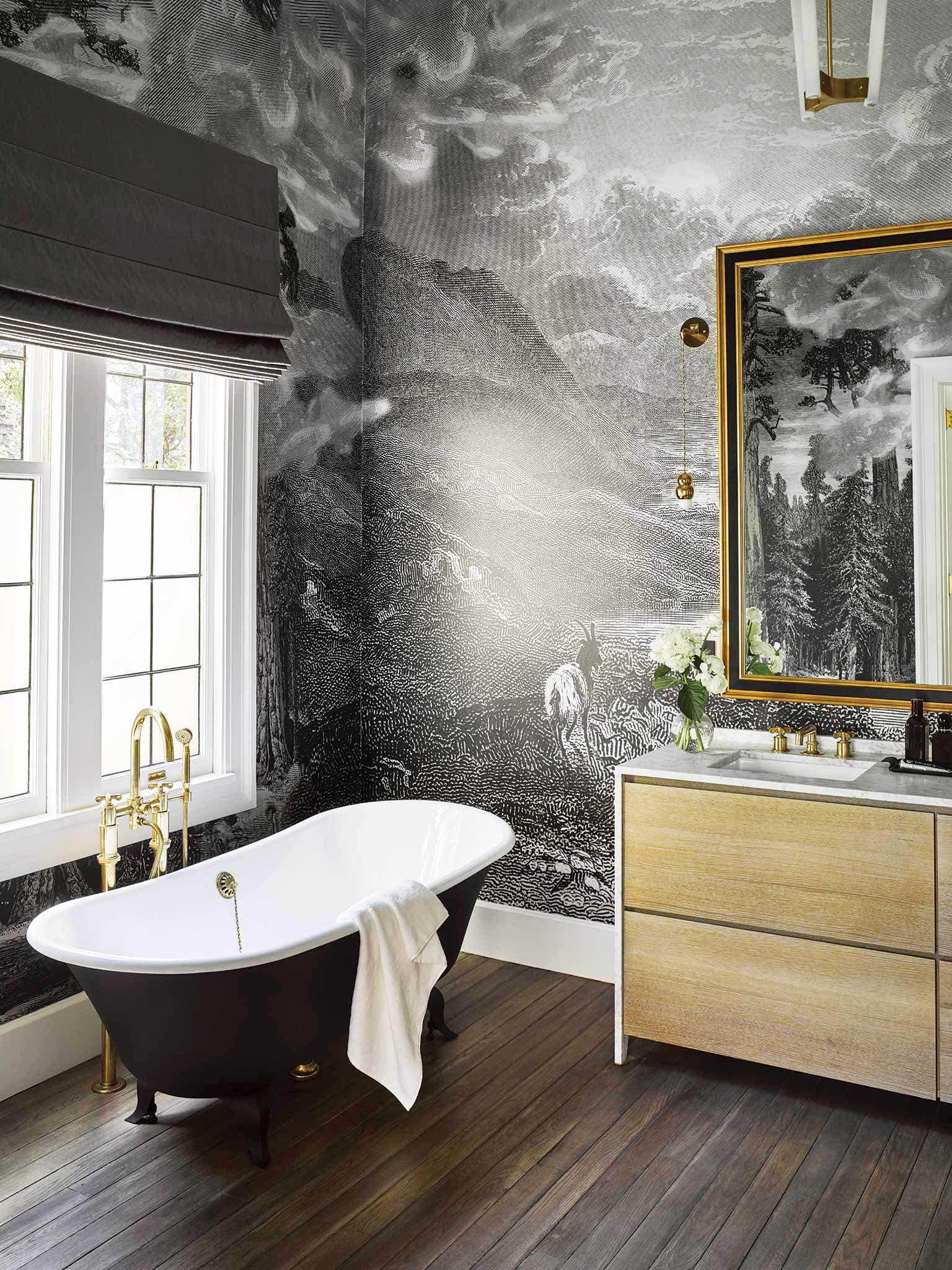 15 Chic Black Bathrooms Black And White Decorating Ideas