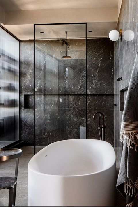 15 Chic Black Bathrooms And, Images Of Black Tiled Bathrooms