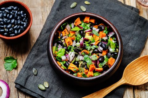 black beans avocado and sweet potato salad