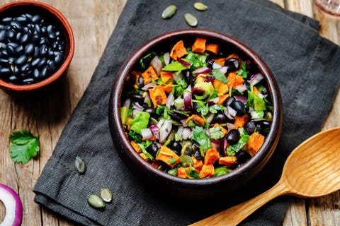 black beans avocado and sweet potato salad