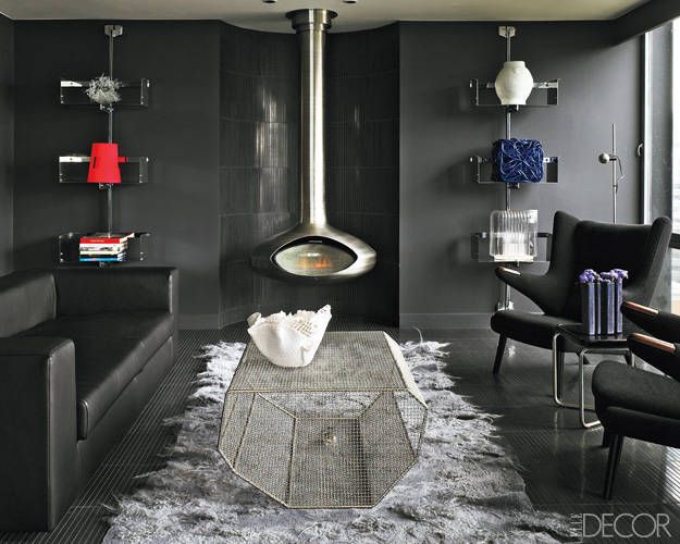 Black Flooring Wood, Black Floor Tiles Design For Living Room
