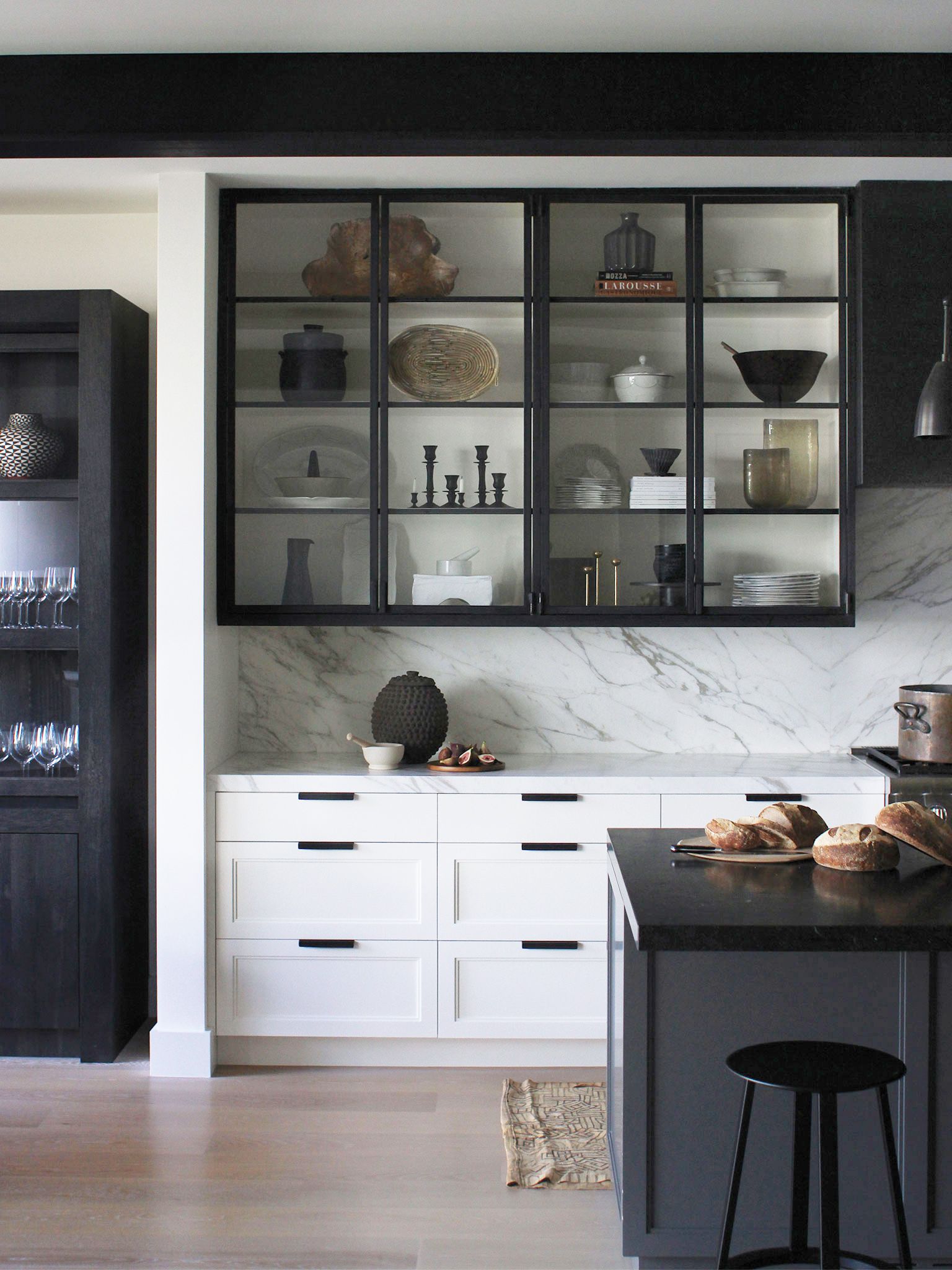 black and white kitchen