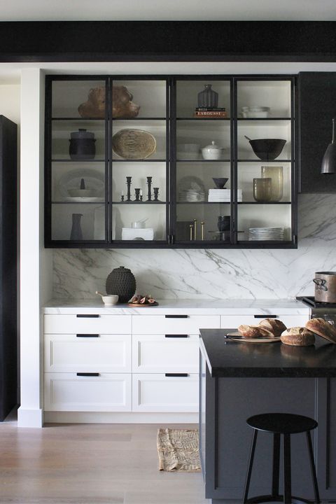 60 Kitchen Cabinet Design Ideas 2021, Corner Wall Kitchen Cabinet With Glass Doors