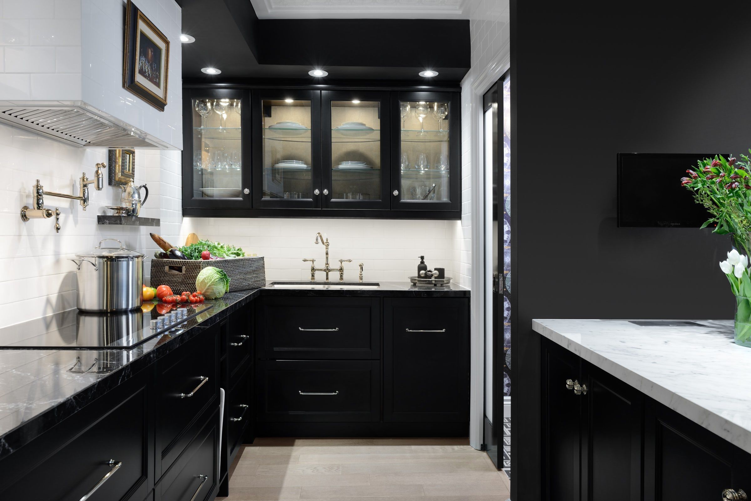 white kitchen with black cabinets Cabinets kitchen miss admin