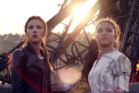 l r black widownatasha romanoff scarlett johansson and yelena florence pugh in marvel studios' black widow, in theaters and on disney with premier access photo courtesy of marvel studios ©marvel studios 2021 all rights reserved