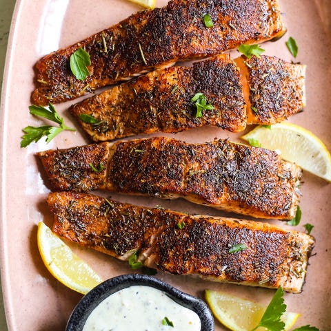 best salmon recipes blackened pan seared salmon with whole30 tartar sauce
