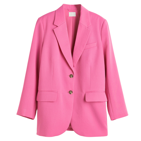 roze oversized blazer van hm