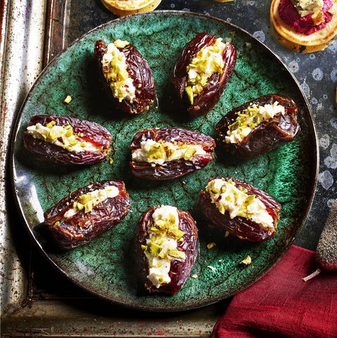 best canape recipes stuffed cheese and pistachio dates