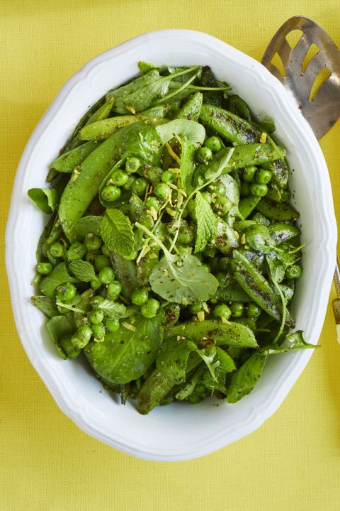 Easter dinner ideas - blistered pea salad with mint pesto