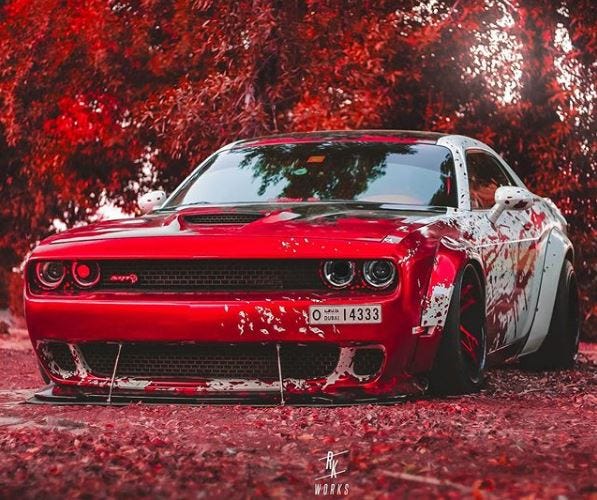 Dodge Challenger srt Hellcat Кровавый