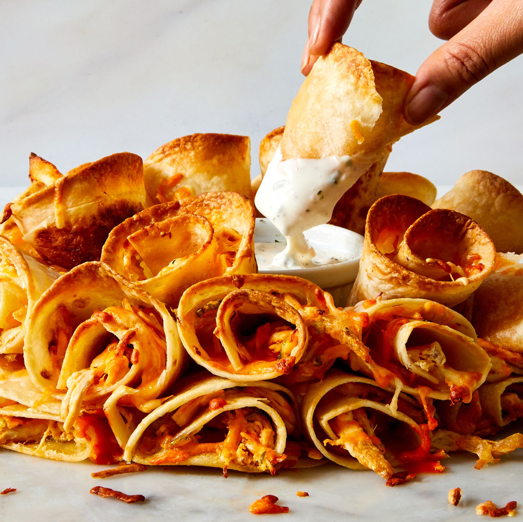 A Buffalo Chicken Blooming Quesadilla Ring Always Steals The Show